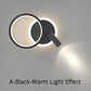 HDC Led Black Round Bedside Wall Ceiling Light With Spot - Tricolor