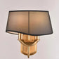 Hdc 2 Light Wall Sconce Light Electroplated Brushed Brass With Black Fabric Shade - Warm White