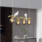 Hdc Modern Singularity Wrought Iron Pendant Light with Resin Bird Decoration