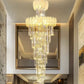 HDC 600*1800MM Golden Luxury Modern Crystal Double Height Chandelier For Staircase