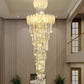 HDC 600*1800MM Golden Luxury Modern Crystal Double Height Chandelier For Staircase