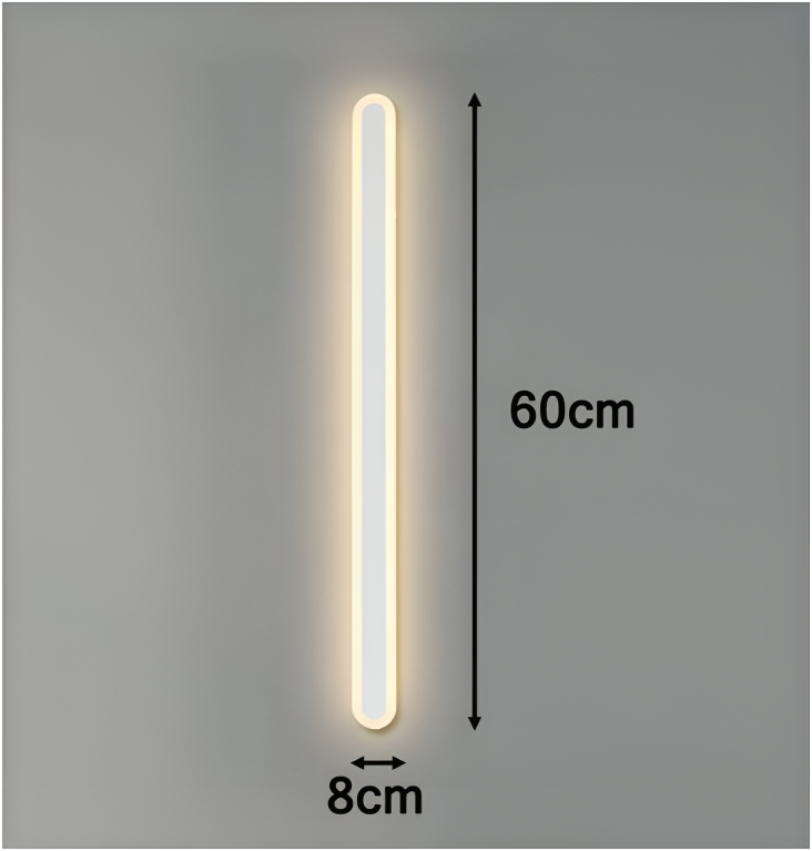 Hdc 600/800 Mm Led White Long Wall Light - Tricolor