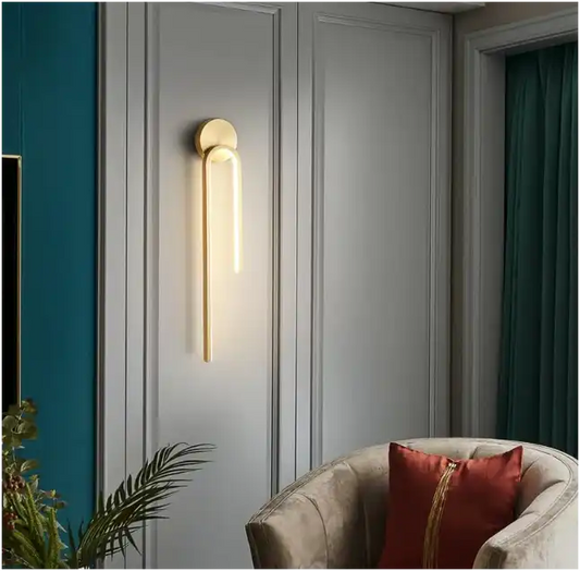 Hdc Gold Oval Acrylic Modern Led Wall Light - Tricolor