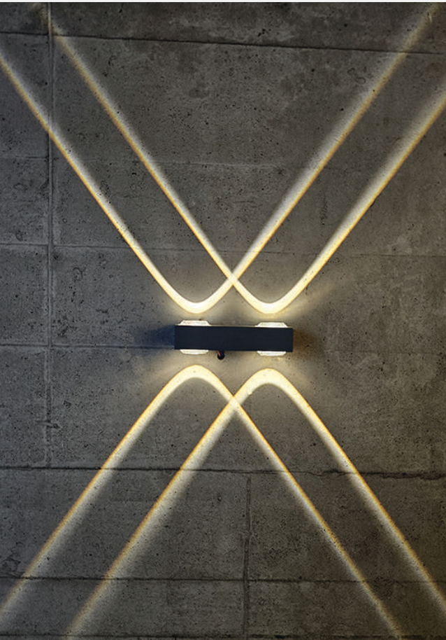 HDC 4W U Shape IP65 Waterproof Outdoor Wall Lights, Up and Down LED Porch Lights (Warm White)