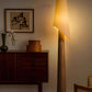 HDC Modern Wooden Fabric Floor Lamp for Bedroom, Living Room