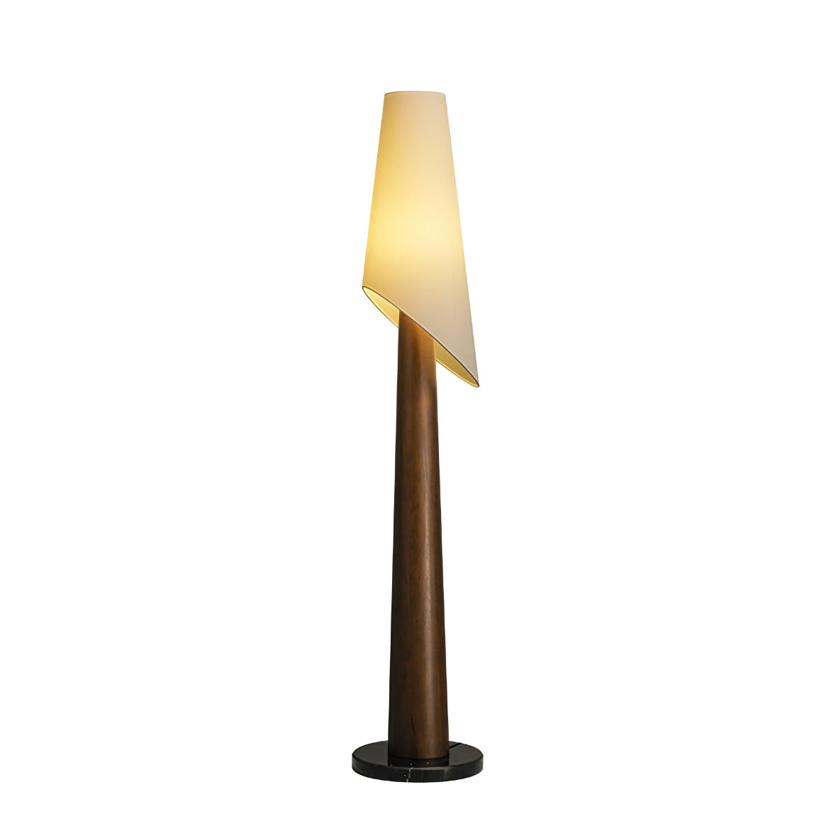 HDC Modern Wooden Fabric Floor Lamp for Bedroom, Living Room
