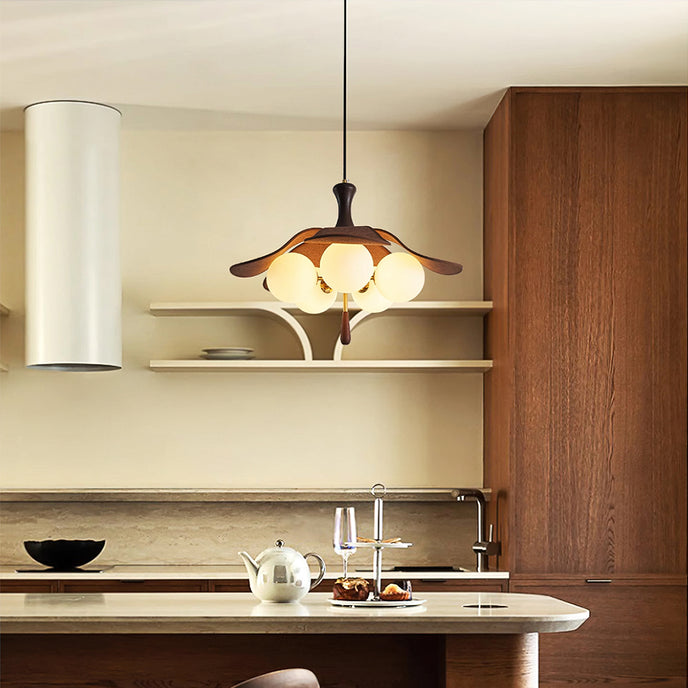 HDC 5 Lights Luxury Rattan Magic Bean Chandelier Pendant Light for Cafe, Dining