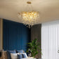 HDC 600/800mm Gold Metal Water Drop Led Chandelier Mm Ring Hanging Suspension Lamp - Warm White