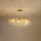 HDC 600/800mm Gold Metal Water Drop Led Chandelier Mm Ring Hanging Suspension Lamp - Warm White