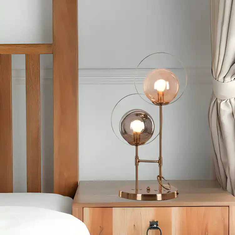 Master Bedroom Unique Bedside Table Lamps Hdc Double Head Glass