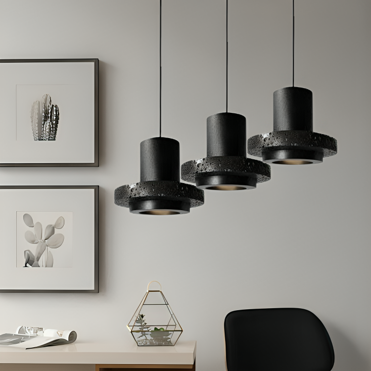 Photo inspiration: Hdc High End Black Travertine Cement Terrazzo Pendant Light Photo Inspiration