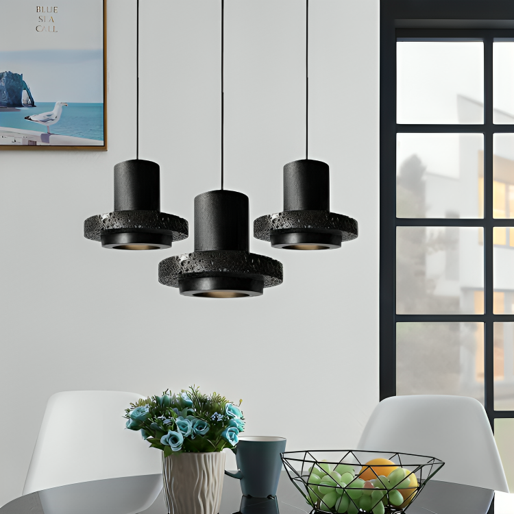 Gallery Detail: Hdc High End Black Travertine Cement Terrazzo Pendant Light