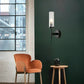 HDC 1 Light Black Clear Glass Long Wall Light - Warm White - HDC Lights
