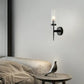HDC 1 Light Black Clear Glass Long Wall Light - Warm White - HDC Lights