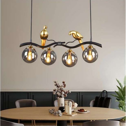 Hdc Bird Simple Industrial 4-Lights Iron Art Modern Pendant Ceiling Lamp