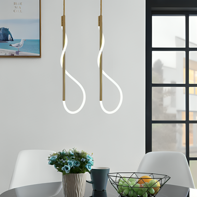 Hdc Led Gold Long Acrylic Tube Ceiling Hanging Light
