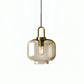 HDC Led 1-Light Amber Glass Iron Hanging Pendant Ceiling Lamp Light