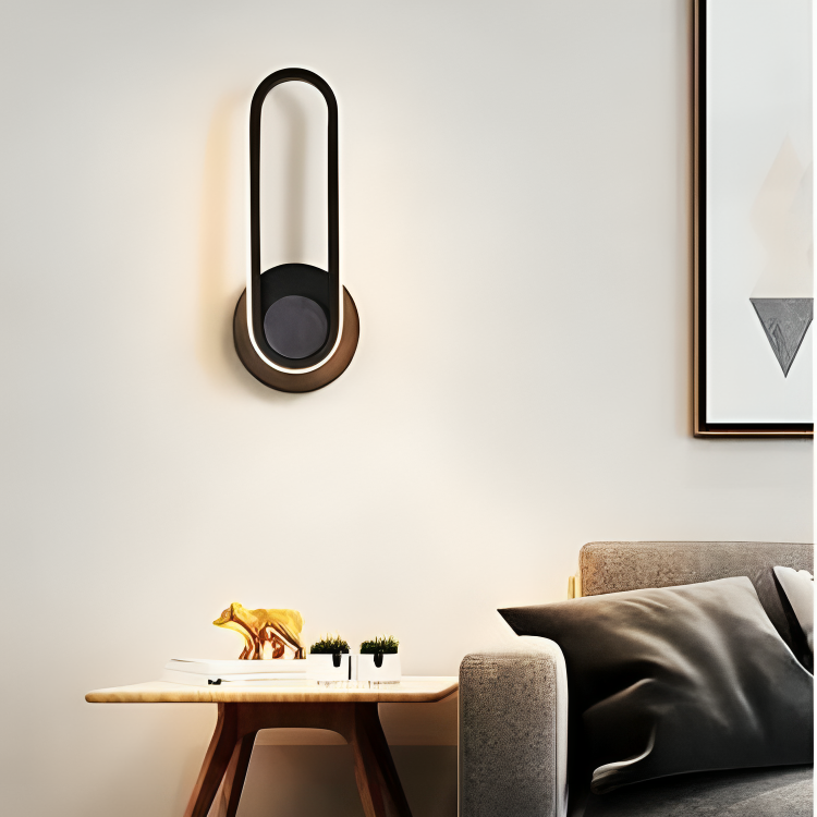 Hdc Gold/Black Oval Shape 360 Lighting Adjustable LED Wall Sconce