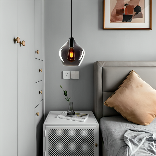 HDC Led 1-Light Grey Hanging Pendant Ceiling For Bedroom