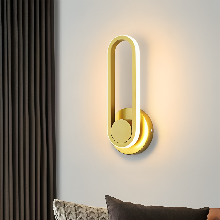 Hdc Gold/Black Oval Shape 360 Lighting Adjustable LED Wall Sconce