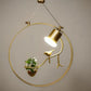 HDC Stylish Gold Metal Hanging Light With Plant Pot Design
