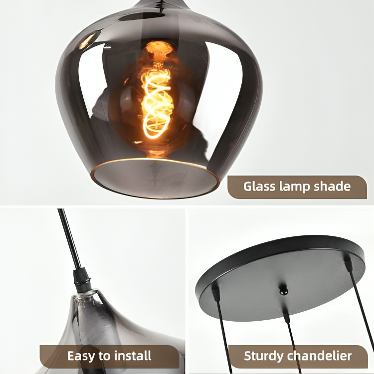 HDC Led 1-Light Grey Hanging Pendant Ceiling For Bedroom