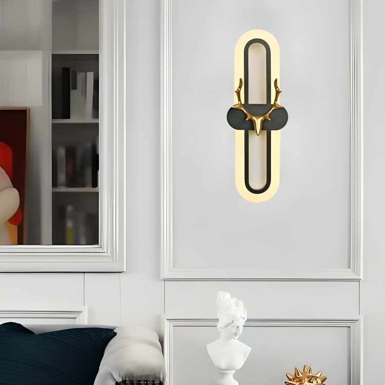 Hdc 400mm Oval Deer Wall Light for Bedroom