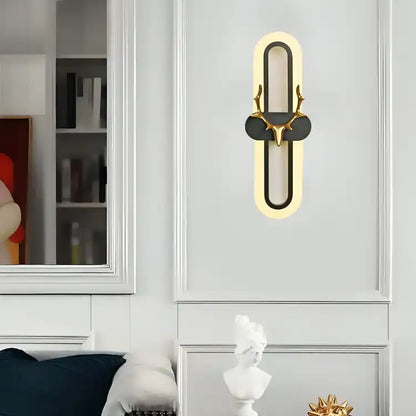 Hdc 400mm Oval Deer Wall Light for Bedroom