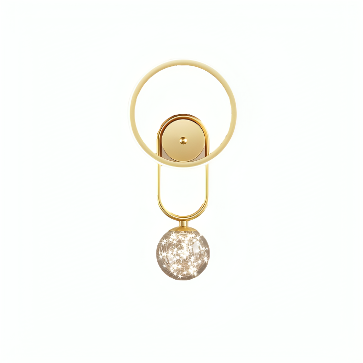 Hdc Bedside Clear Glass Ball Led Wall Light