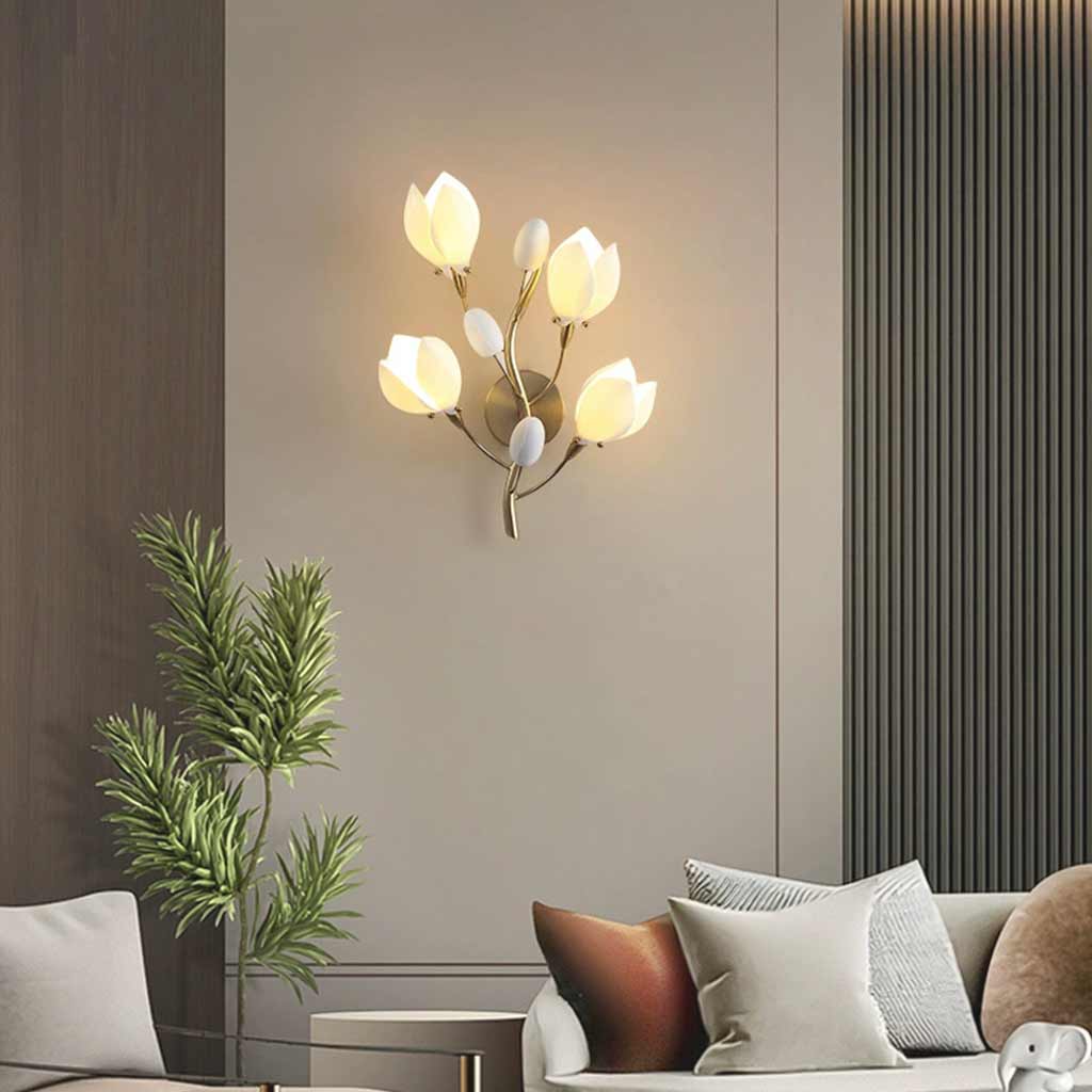 HDC Luxury Ceramic Leaf Wall Light for Living Room, Bedroom & Hall