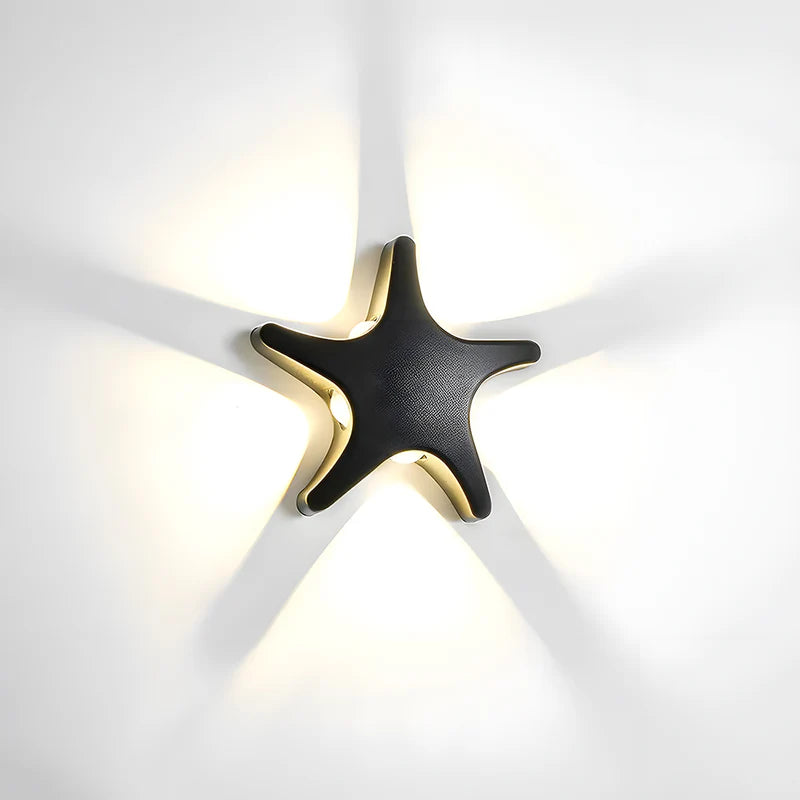 HDC Luxury Black Star Shape Outdoor Wall Light
