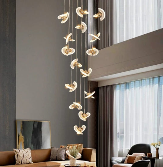 Hdc Creative UFO Hanging LampDesigner Nordic Modern Style Villa Living Room Long Line Chandelier
