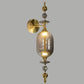 HDC Gold Amber/Smoke Glass Wall Light for Living Room Drawing Room Bedroom - Warm White