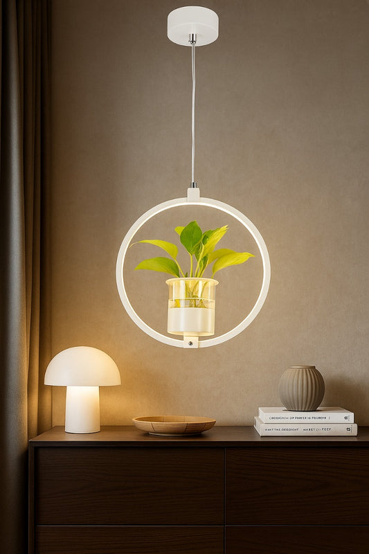 Hdc 18w Modern Hanging Planter LED Pendant Round Light Ceiling Lamp- Warm White