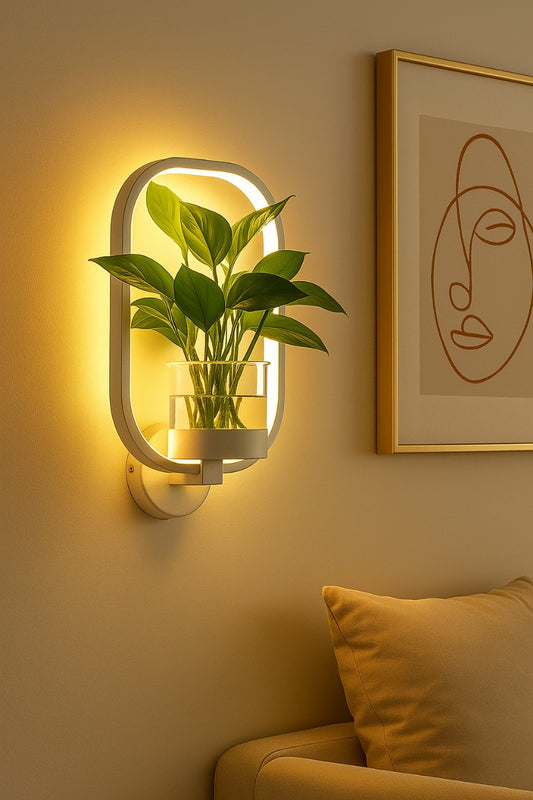 HDC 18W LED Wall Oval Lamp with Vase Decorative Wall Light- Warm White