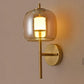 Hdc Amber/Smoke Glass Wall Light Brass Gold Metal Bedroom Living Room Wall Light - Tricolor
