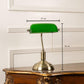 Hdc Retro Home Classic Green Bankers Table Lamp with Glass Shade and Brass Base