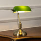 Hdc Retro Home Classic Green Bankers Table Lamp with Glass Shade and Brass Base