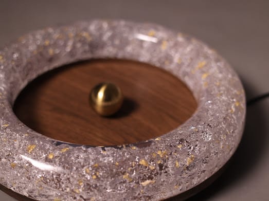 HDC Frost Halo Walnut Crystal Ring LED Ceiling Light