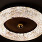 HDC Frost Halo Walnut Crystal Ring LED Ceiling Light