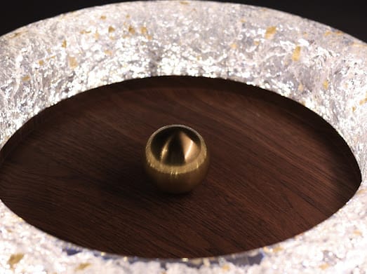 HDC Frost Halo Walnut Crystal Ring LED Ceiling Light