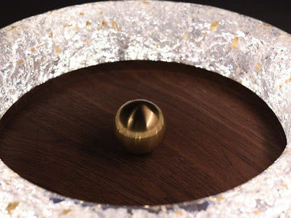 HDC Frost Halo Walnut Crystal Ring LED Ceiling Light