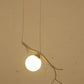 HDC Golden Branch Globe Pendant Artistic Nature Inspired Metal & Glass Hanging Light