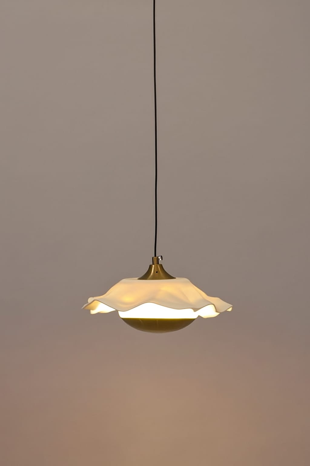 HDC Bloom Wave CeramicGolden & White Designer Ripple Shade Pendant Light