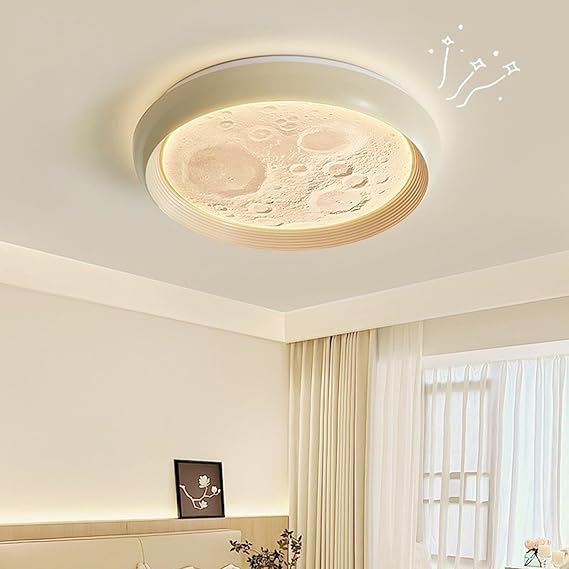 HDC Lunar Glow Moon Surface LED Ceiling Light For Bedroom & Living Room Fixture