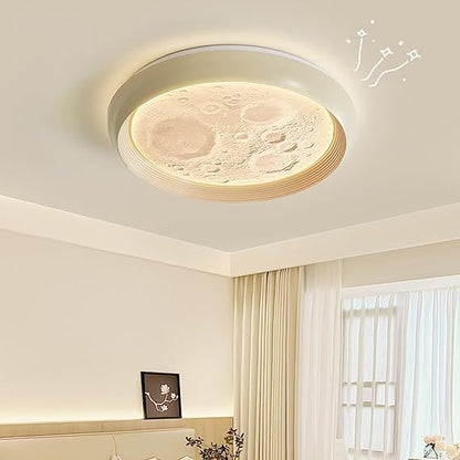 HDC Lunar Glow Moon Surface LED Ceiling Light For Bedroom & Living Room Fixture