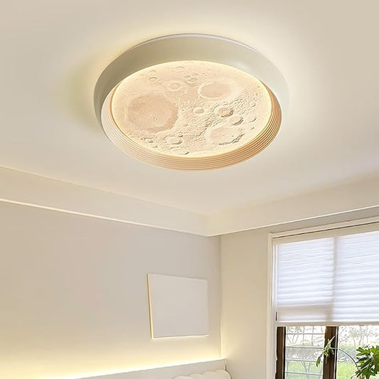 HDC Lunar Glow Moon Surface LED Ceiling Light For Bedroom & Living Room Fixture