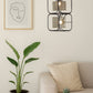 HDC Modern Black Metal Quad-Frame Dual Glass LED Pendant Hanging Lamp