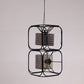 HDC Modern Black Metal Quad-Frame Dual Glass LED Pendant Hanging Lamp
