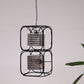 HDC Modern Black Metal Quad-Frame Dual Glass LED Pendant Hanging Lamp